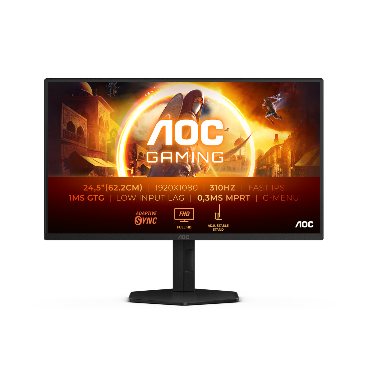 AOC 25G4SXU 25 Zoll Full HD Monitor, 310 Hz, 1 ms, FreeSync Prem., G-Sync comp., HDR10 (1920x1080, 2x HDMI 2.0, 1x Displ...
