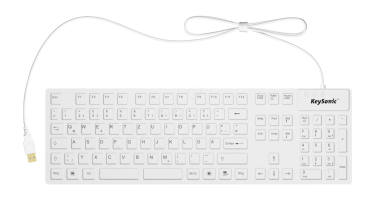 Thumbnail - Keysonic KSK-8030 IN Industrietastatur, Kabelgebunden Wasserdicht, 105 Tasten, USB-Anschluss, DE-Layout