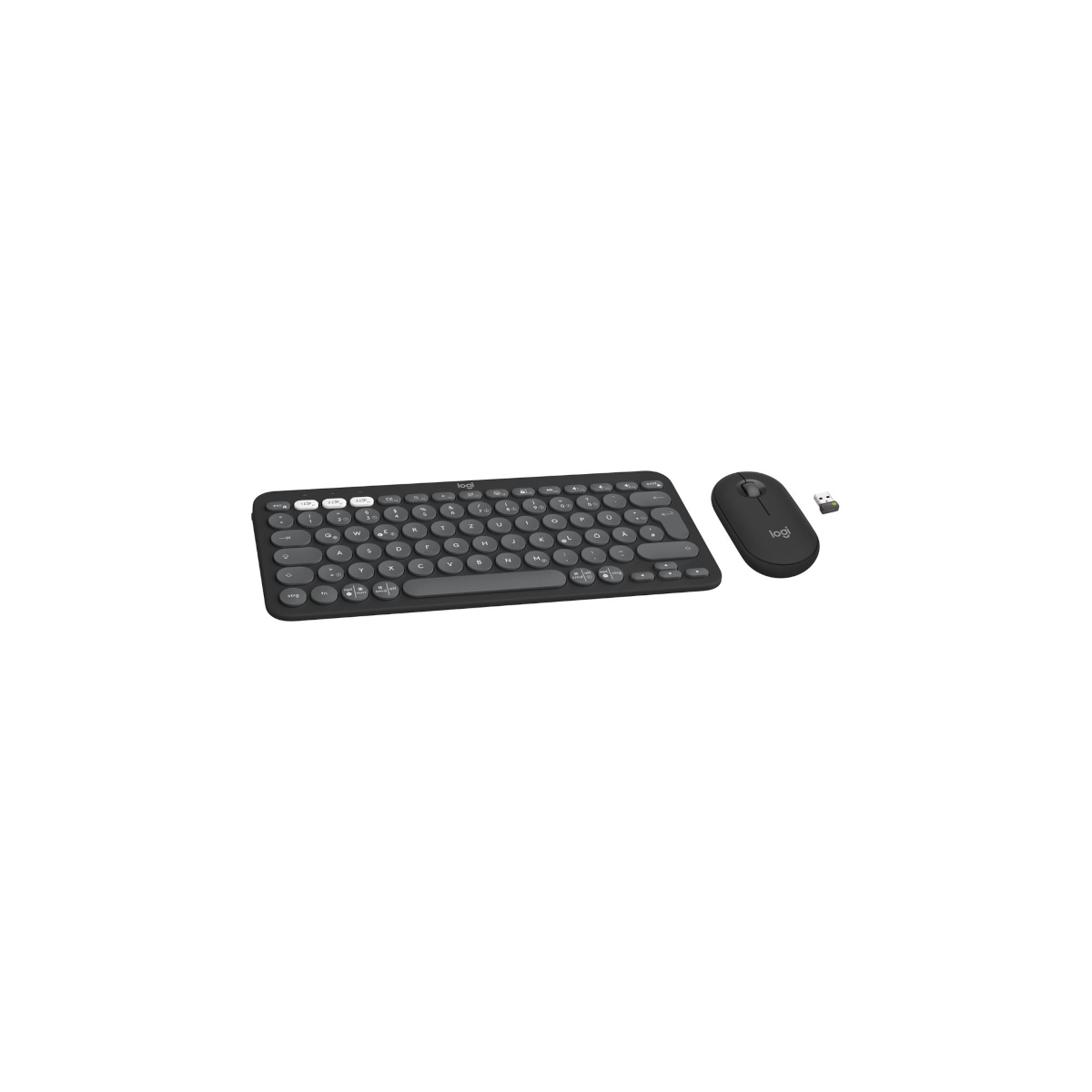 Logitech Desktopset PEBBLE 2 COMBO FÜR MAC, grafit Slim Bluetooth®-Tastatur und -Maus für Mac