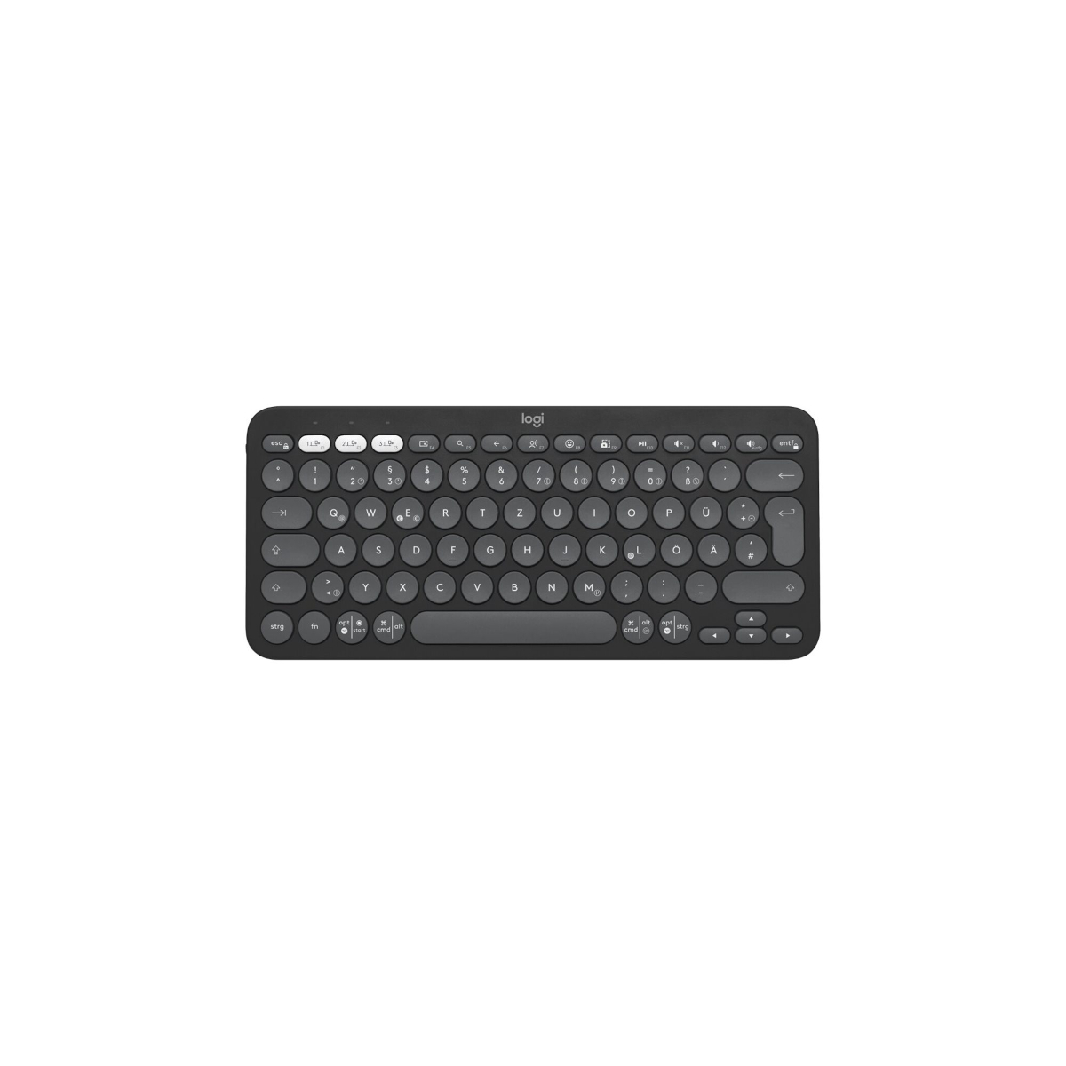 Thumbnail - Logitech Tastatur PEBBLE KEYS 2 K380S, grafit Schlanke, minimalistische Bluetooth®-Tastatur mit personalisierbaren Taste...