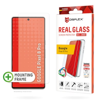 Thumbnail - DISPLEX Panzerglas 2D/ Clear (10H) für Google Pixel 8 Pro Eco-Montagerahmen, Tempered Glas, kratzer-resistente Schutzfol...