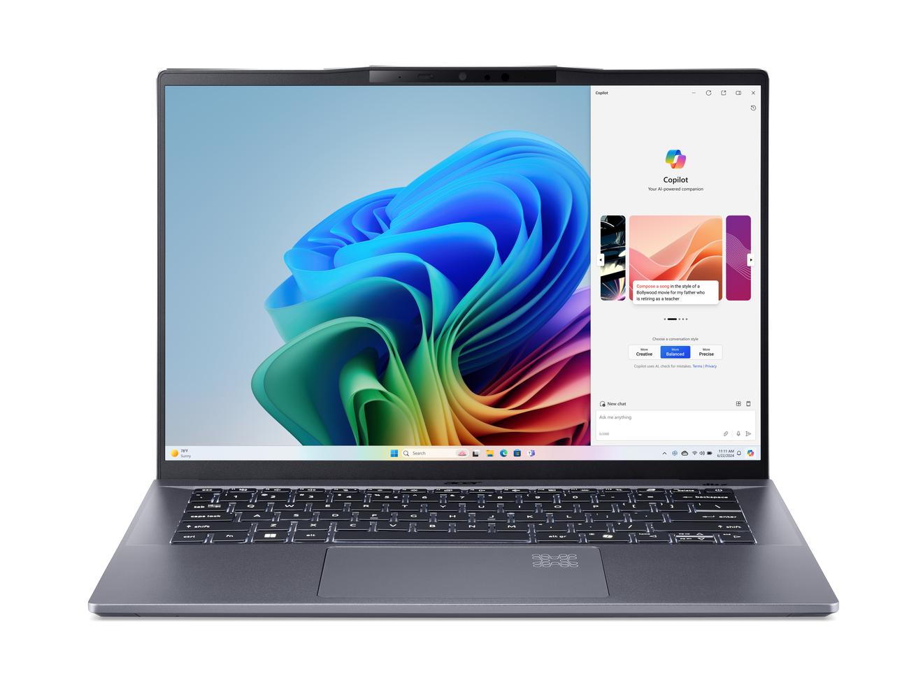 Acer Swift Go 14 AI (SFG14-01-X4P0) Copilot+ PC 14,5 WUXGA, IPS, 120Hz, Snapdragon X Plus X1P-42-100, 16GB RAM, 512GB SS...