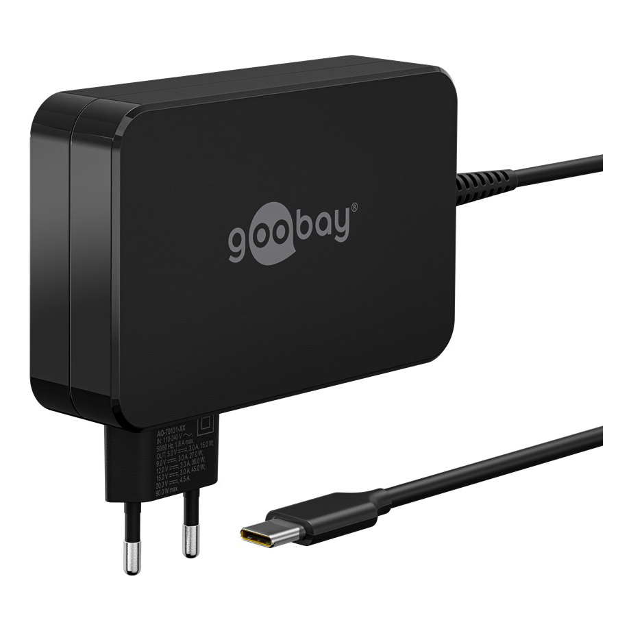 Goobay USB-C™-Ladegerät für Laptops (90 W) schwarz
