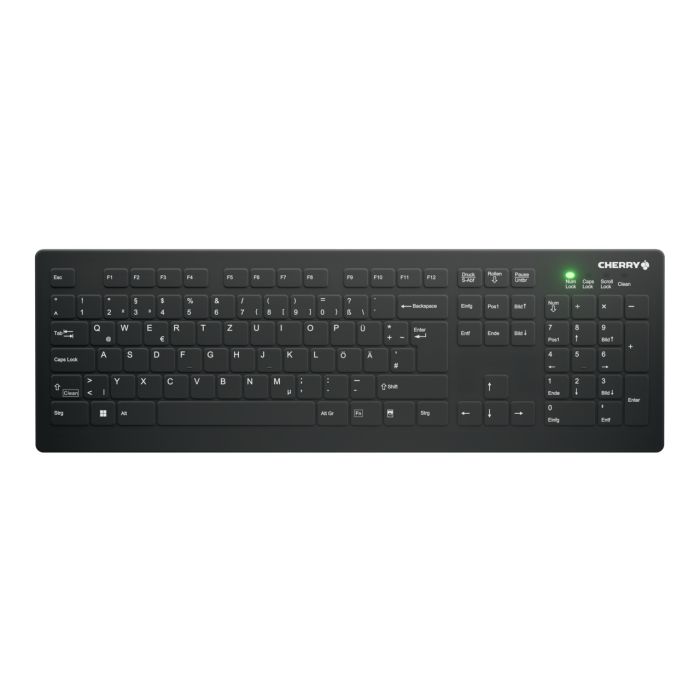 Cherry Active Key AK-C8112 Medical Wireless Keyboard, Schwarz Kabellose desinfizierbare Desktop-Hygienetastatur mit flac...