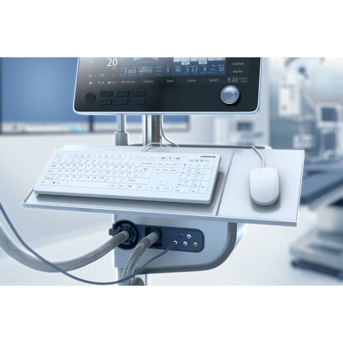 Cherry Active Key AK-C8112 Medical Wireless Keyboard, Weiß Kabellose desinfizierbare Desktop-Hygienetastatur mit flachem Tastenprofil, IP 68 vollversi Tastaturen Produkt Bild 5