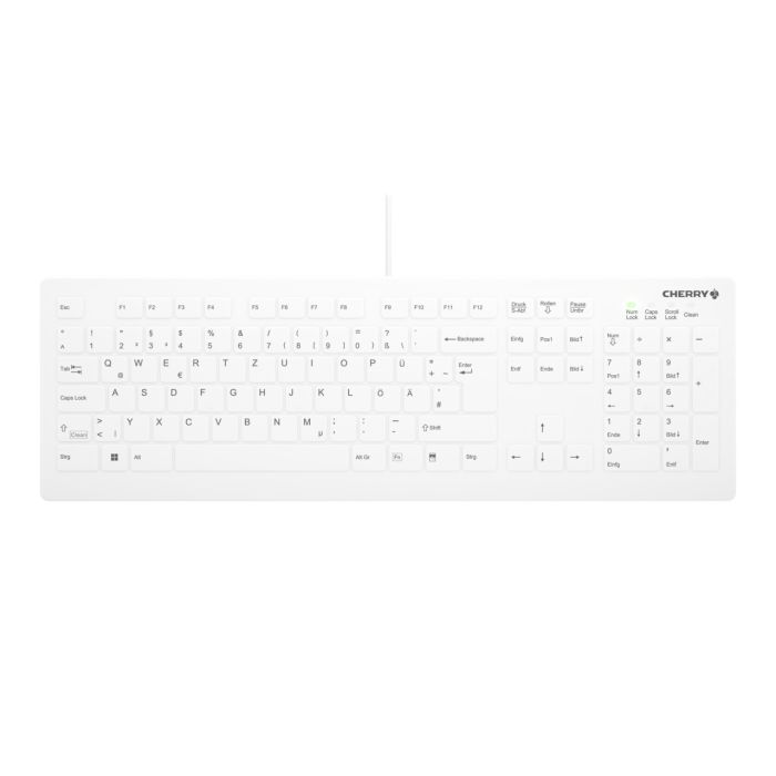 Cherry Active Key AK-C8112 Medical Wireless Keyboard, Weiß Kabellose desinfizierbare Desktop-Hygienetastatur mit flachem...