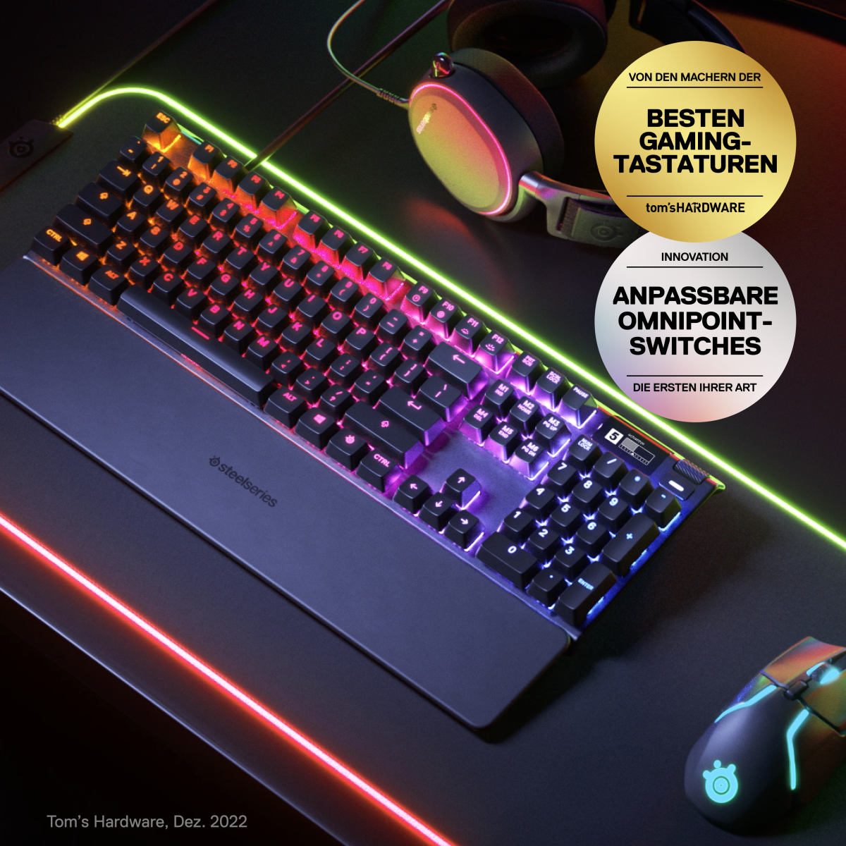 SteelSeries Apex Pro HyperMagnetic Gaming-Tastatur B-Ware - weltweit schnellste Tastatur mit einstellbarer Betätigung Tastaturen Produkt Bild 2