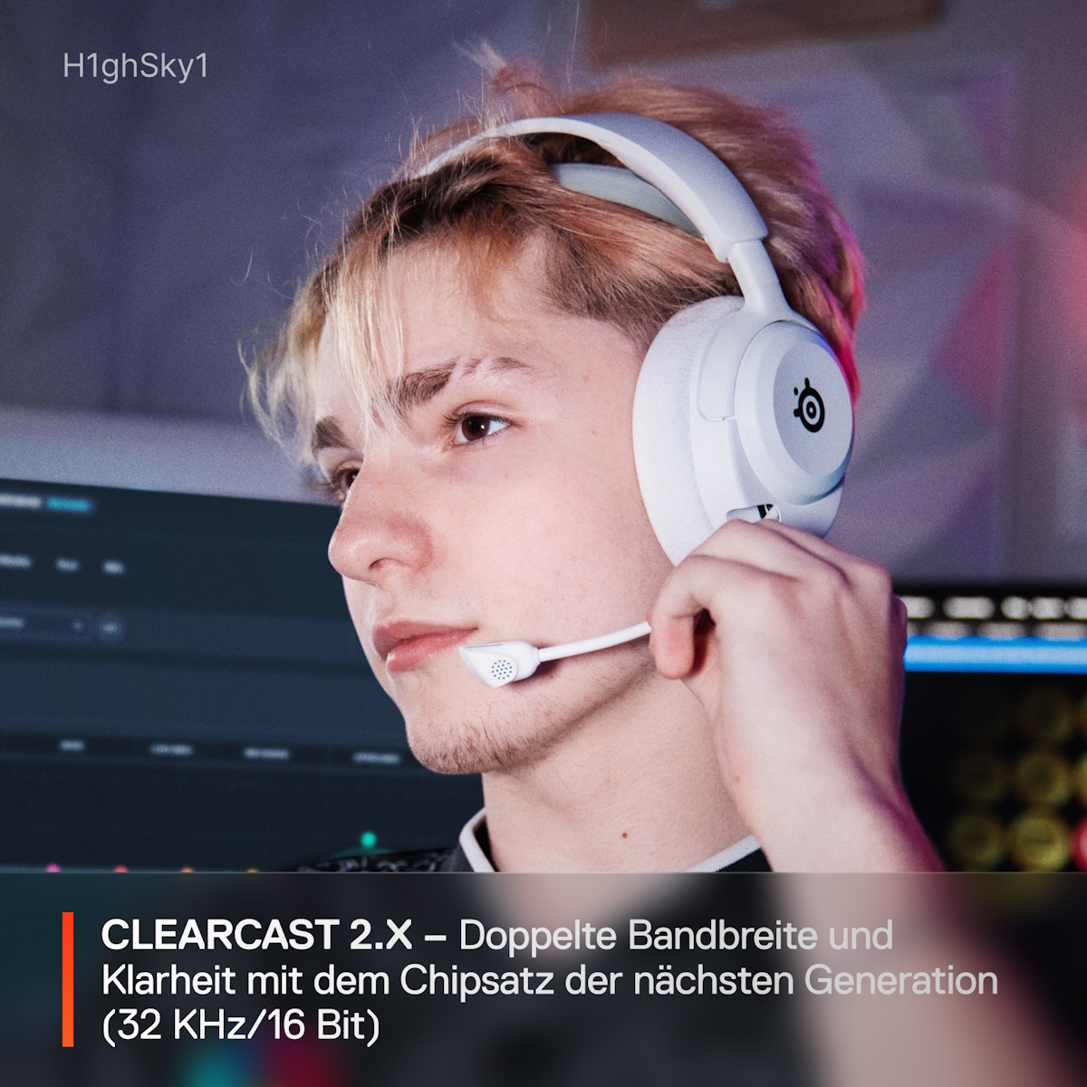 SteelSeries Arctis Nova 5 White kabelloses Gaming Headset für PC, Switch, PlayStation und Mobilgeräte, ClearCast 2.X Mikrofon, 60 Stunden Akkulaufzeit Headset Produkt Bild 8