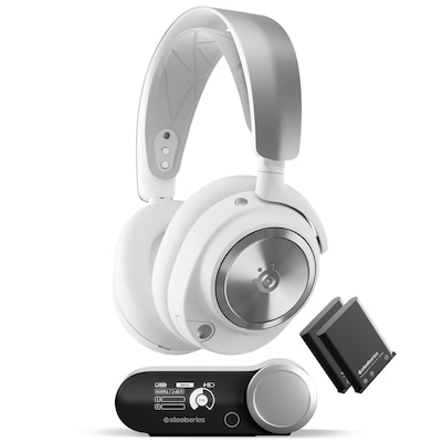 SteelSeries Gaming Headset Arctis Nova Pro Wireless White Multi-System Gaming-Headset mit wechselbarem Akku (Infinity Po...
