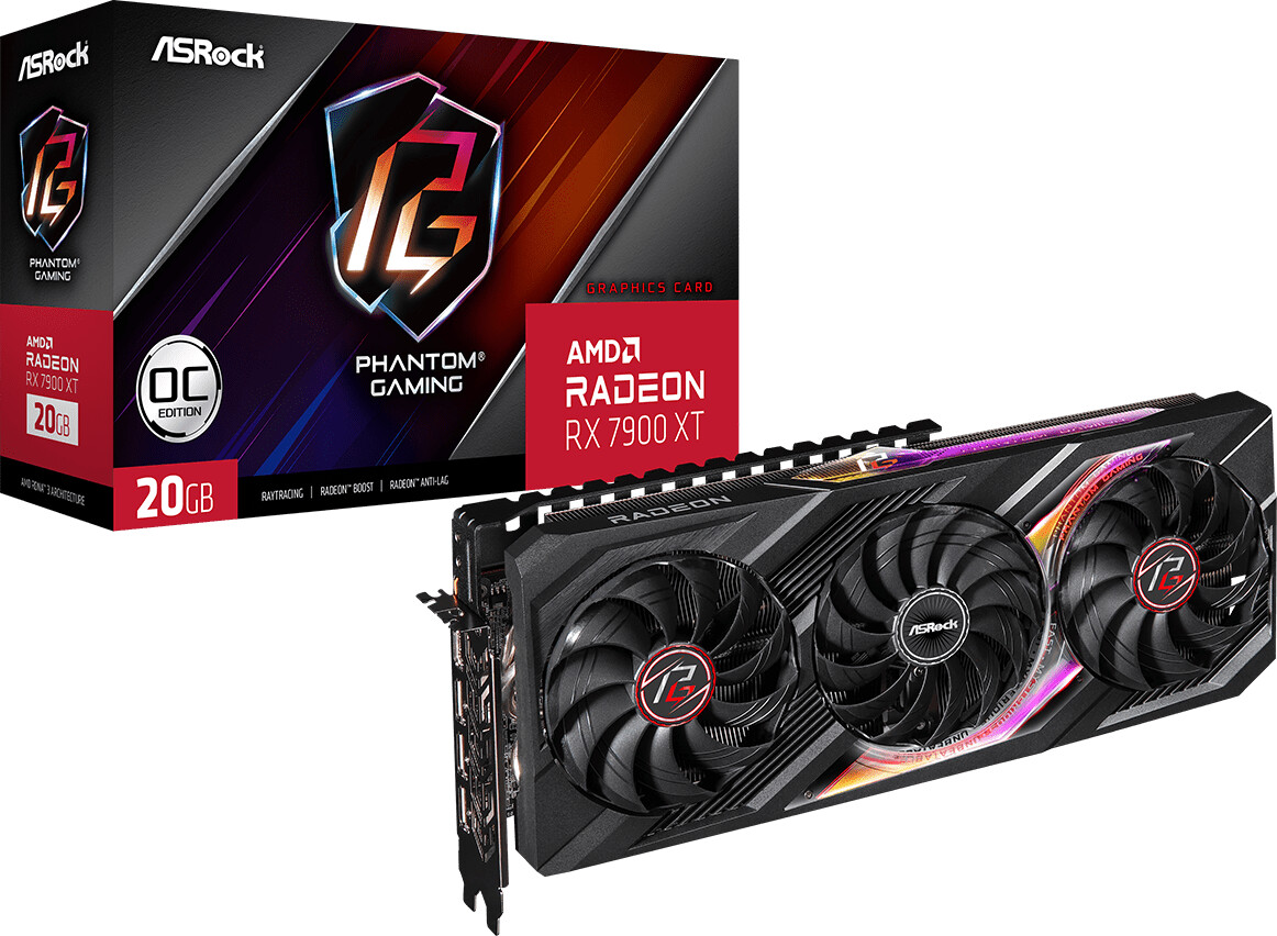 ASRock Radeon RX 7900 XT Phantom Gaming OC Grafikkarte B-Ware - 20GB GDDR6, HDMI, 3x DP