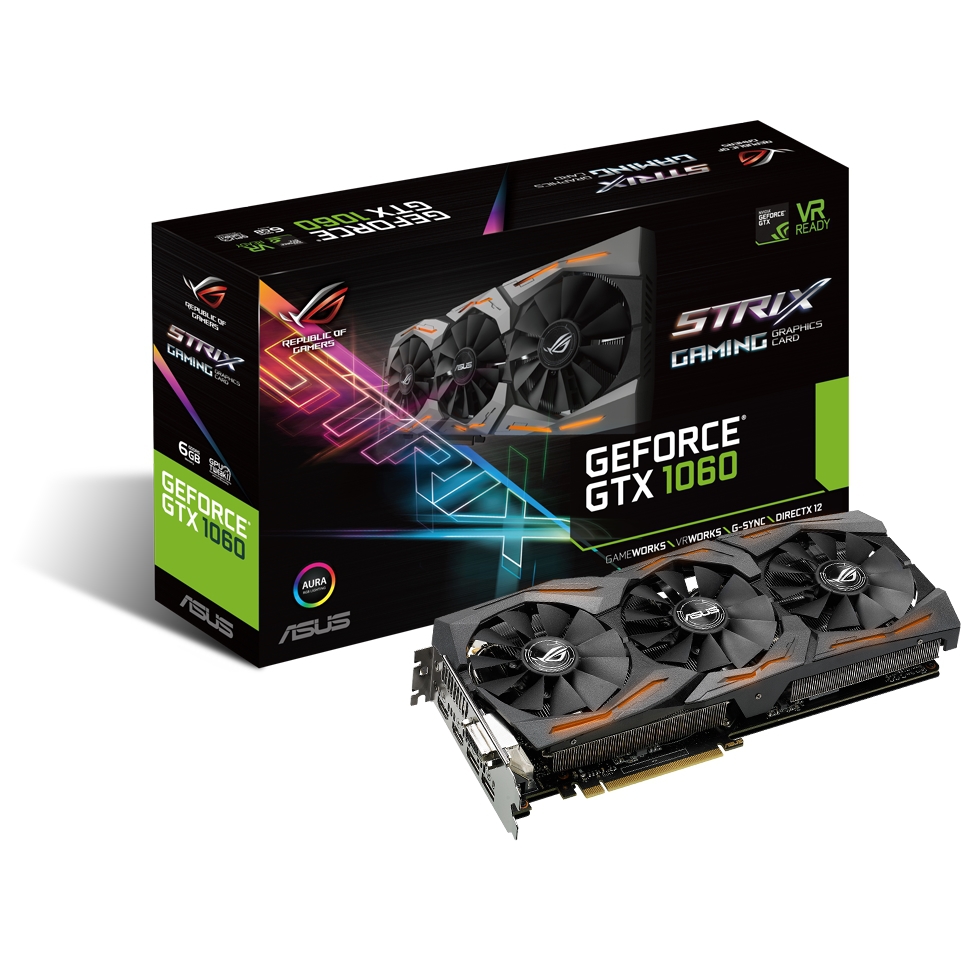 ASUS GeForce GTX 1060(6GB) グラフィックボード ASUS ROG Strix GeForce GTX 1060 6GB GDDR5 Grafikkarte