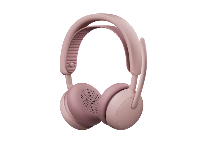 Logitech Zone Wireless 2 ES for Business Kabelloses Headset Geräuschunterdrückung, Adaptiver Hybrid-ANC, MS Teams zertifiziert, Rosa