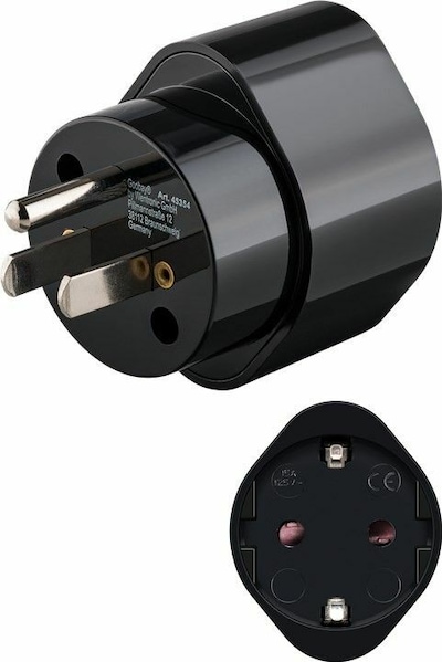 Thumbnail - Goobay Netzadapter-Schutzkontaktbuchse US/Japan-Stecker (Typ F, CEE 7/4) > (Typ B, NEMA 5-15, 3-polig)