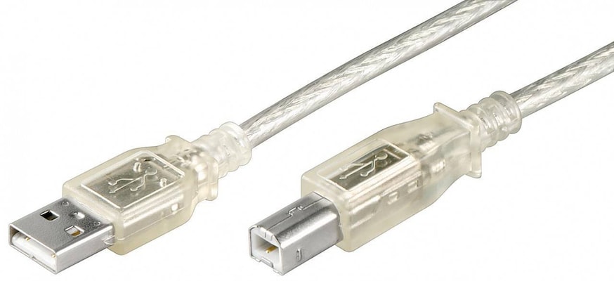 Goobay USB 2.0 Hi-Speed Kabel 1,8 m, Transparent USB 2.0-Stecker (Typ A) > USB 2.0-Stecker (Typ B)