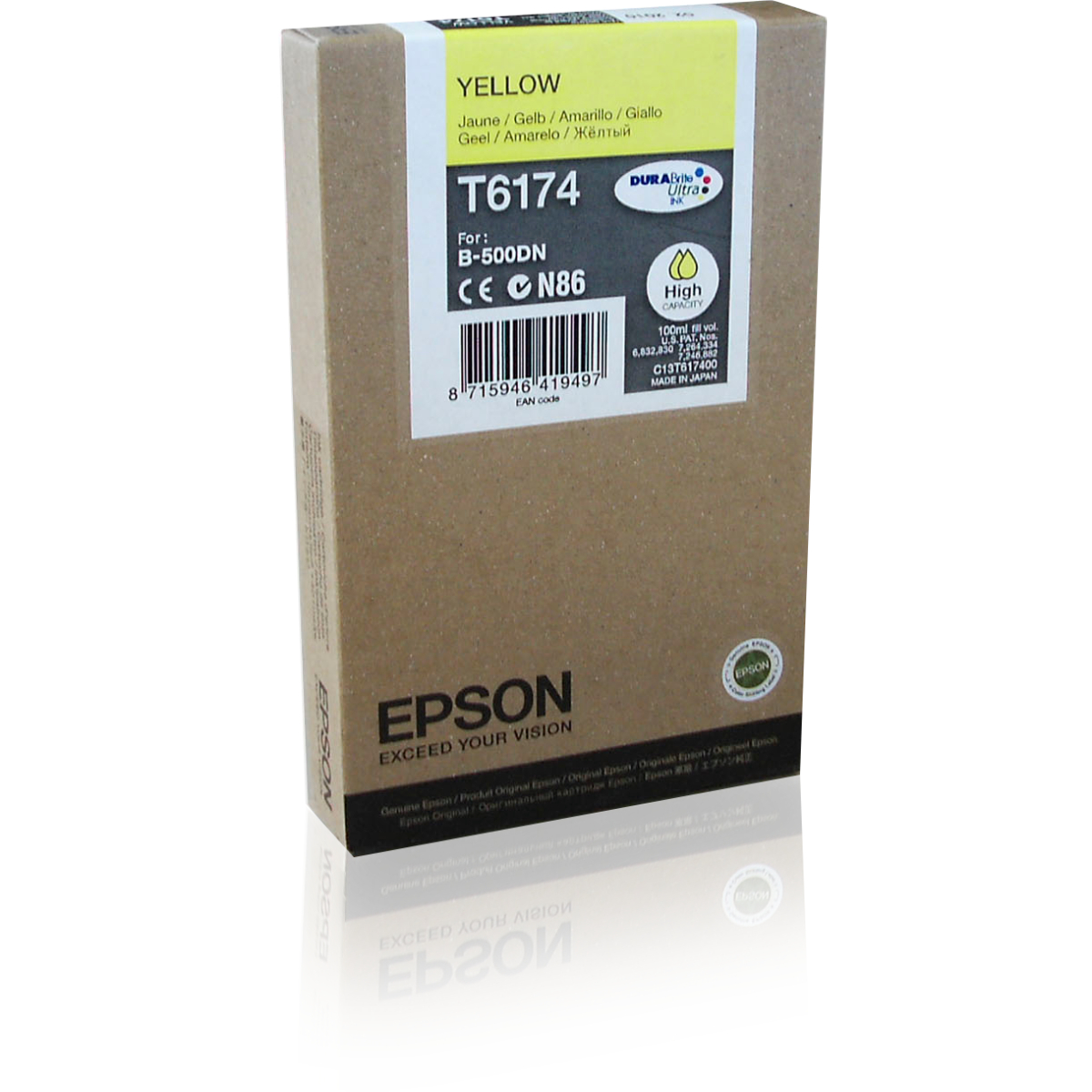 Epson T6174 Tintenpatrone Gelb für 7.000 Seiten Kompatibilität: B-500DN // B-510DN | Niedrigere Druckkosten Dank XL-Tint...