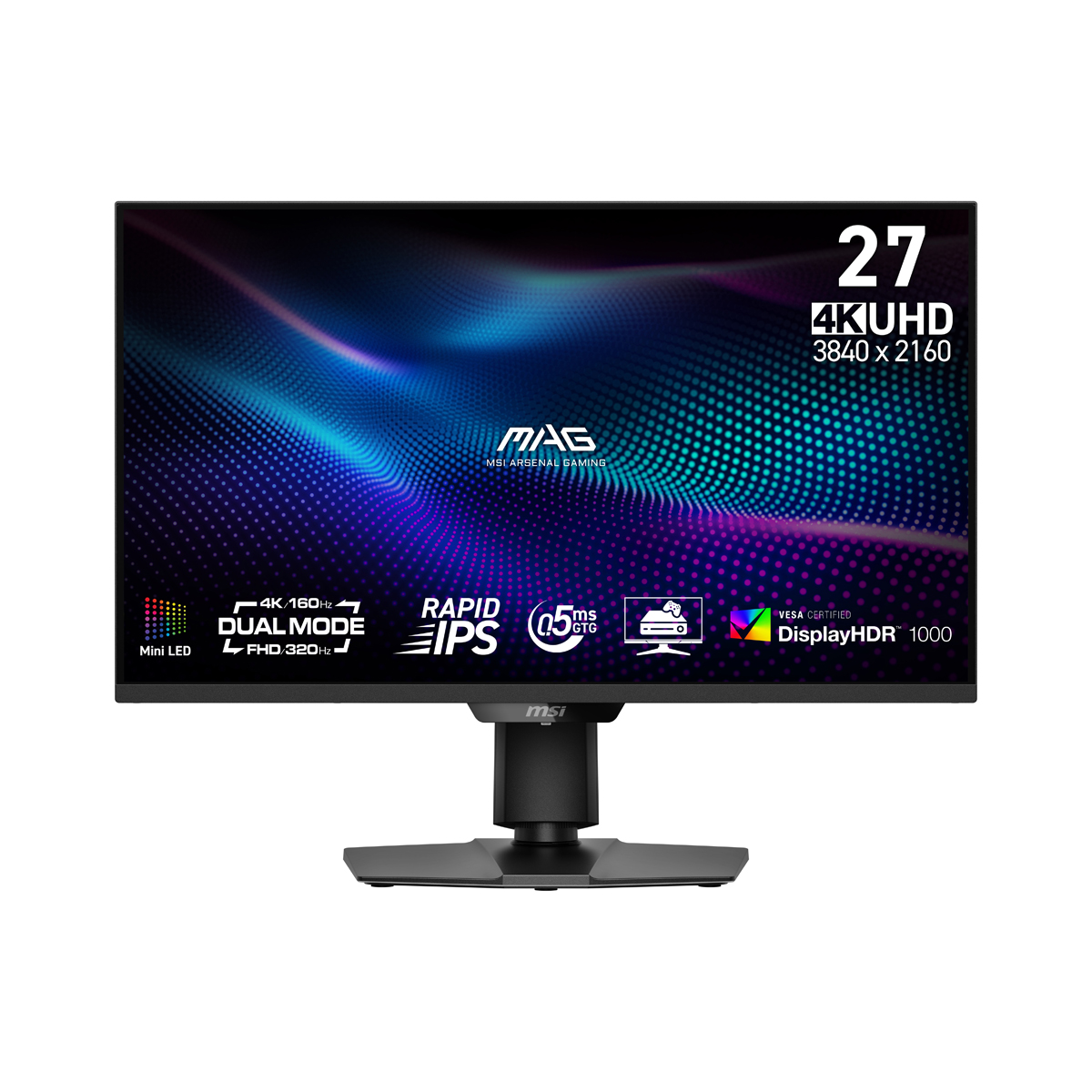 MSI MAG 274UPDFDE E16M - Mini LED, 0,5ms GtG 160Hz UHD | 320Hz FHD Dual Modus, Rapid IPS, Quantum Dot