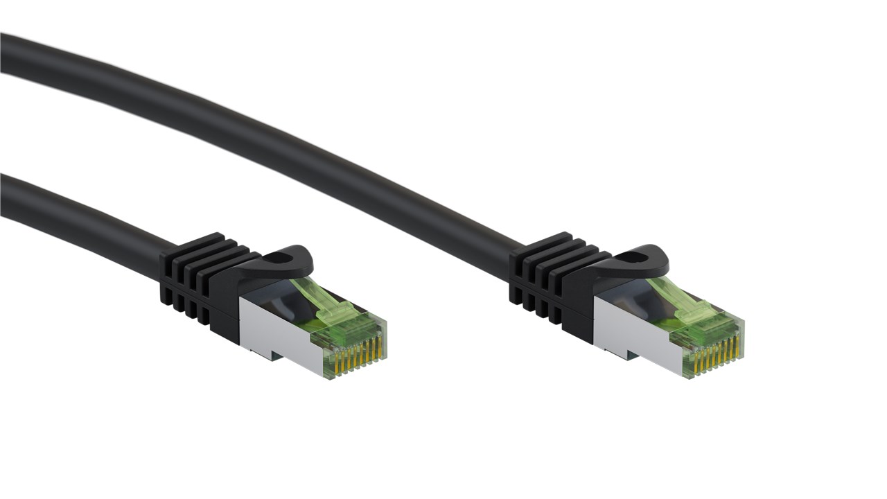 Goobay GHMT-zertifiziertes CAT 8.1 5m Patchkabel, S/FTP (PiMF), schwarz