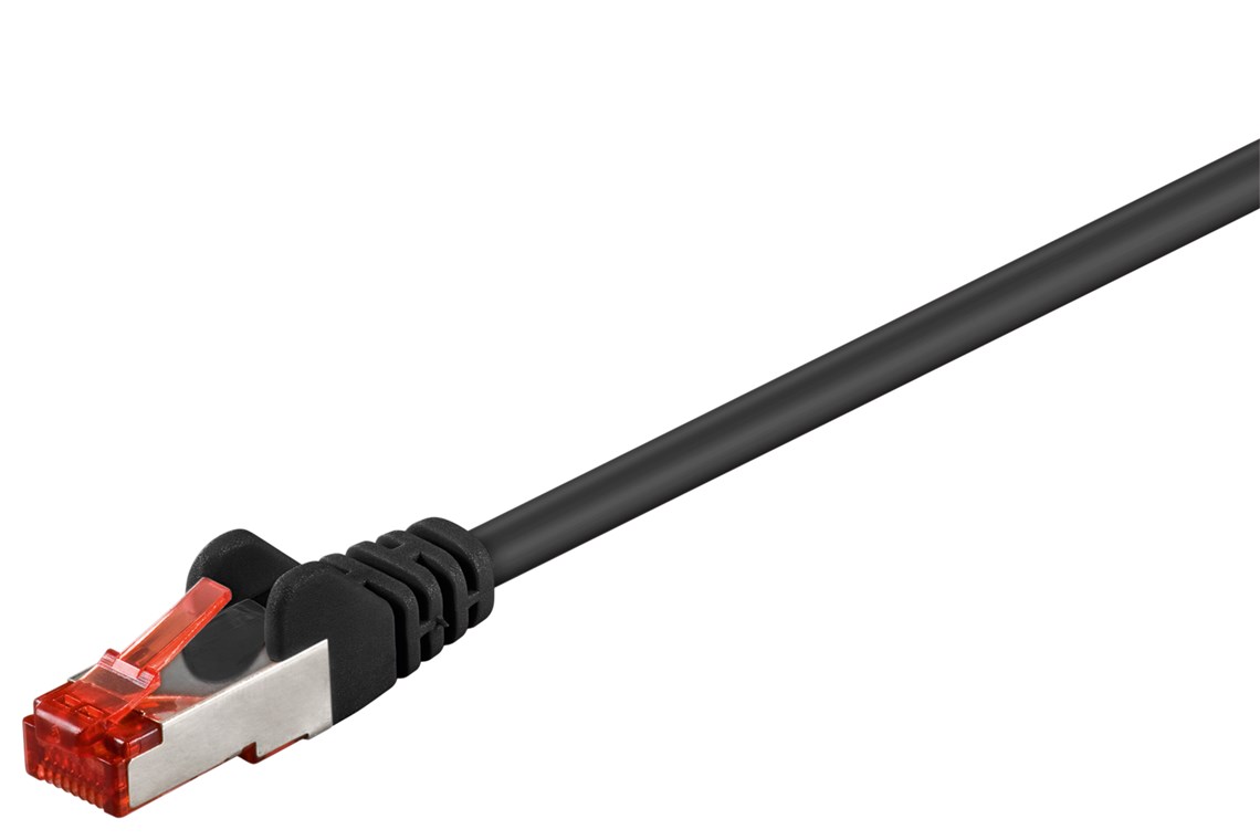 Goobay 50m CAT 6 Patchkabel, S/FTP (PiMF), Schwarz