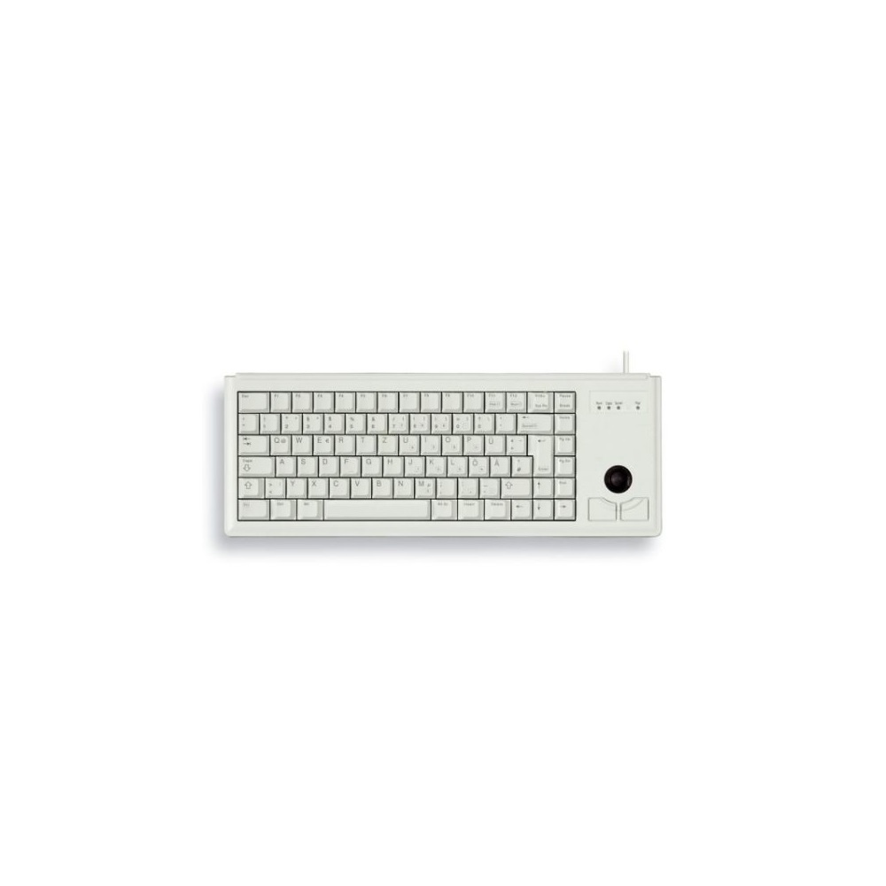 CHERRY G84-4400 Compact-Keyboard Ultraflache Kompakttastatur mit integriertem Trackball, Kabelgebunden, PS/2-Anschluss