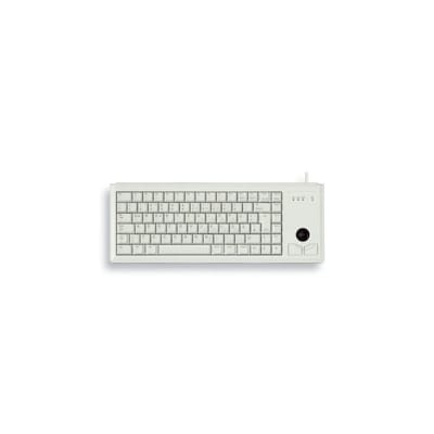 CHERRY G84-4400 Compact-Keyboard Ultraflache Kompakttastatur mit integriertem Trackball, Kabelgebunden, PS/2-Anschluss