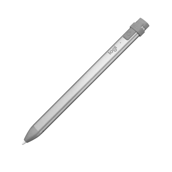 Logitech Crayon Silbergrau - Pixelgenauer digitaler Zeichenstift für iPad, Apple Lightning-Anschluss