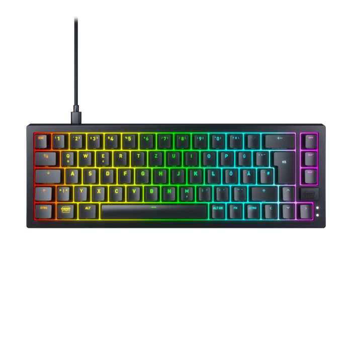 CHERRY XTRFY K5V2 Mechanische Gaming-Tastatur im 65 %-Format Kabelgebunden, DE-Layout, CHERRY MX2A Red-Switches, LED-Str...