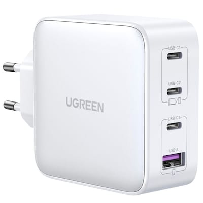 UGREEN Ladegerät USB-A+3xUSB-C 100W GaN Adapter weiß