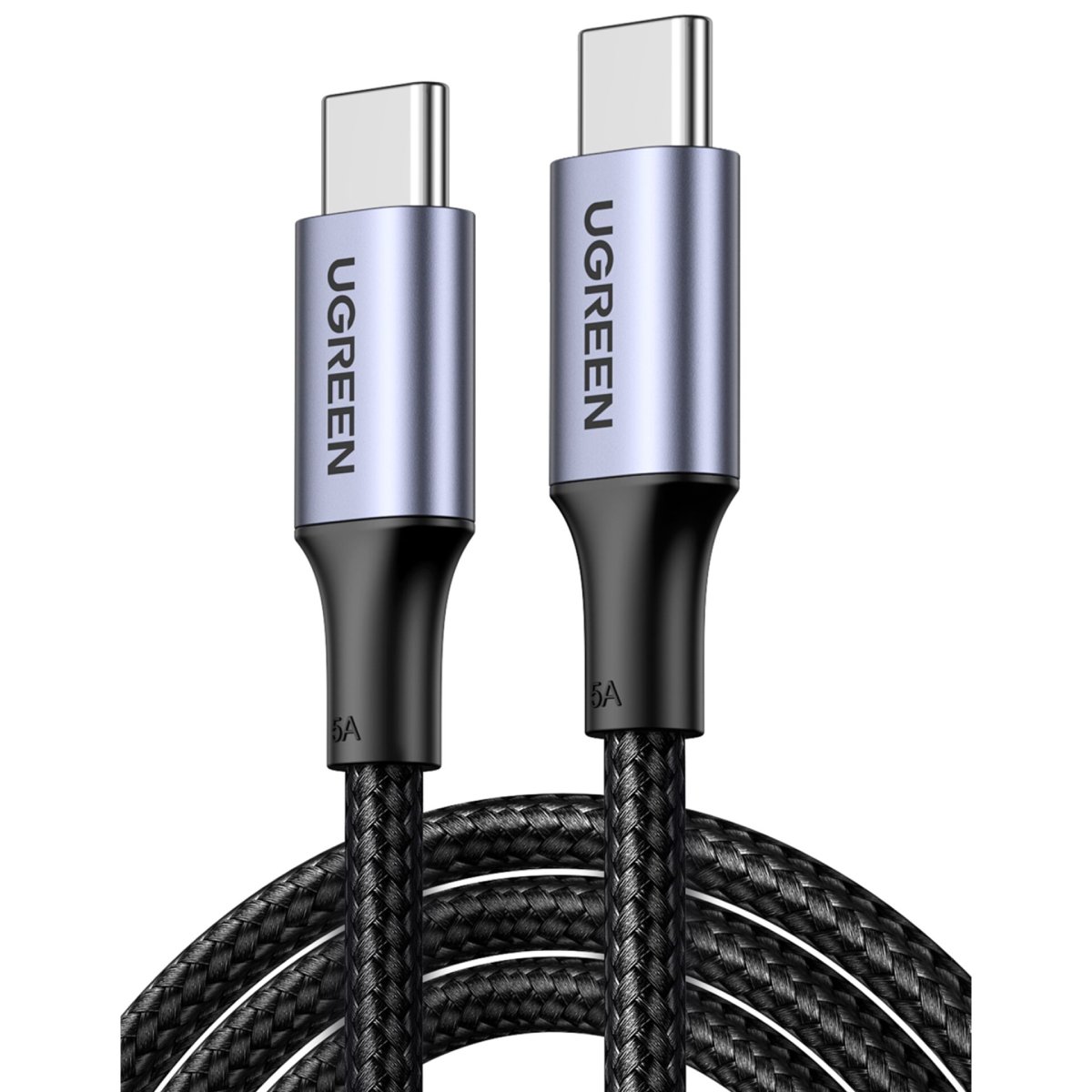 Thumbnail - UGREEN Ladekabel USB-C zu USB-C 100W Braided schwarz 2m