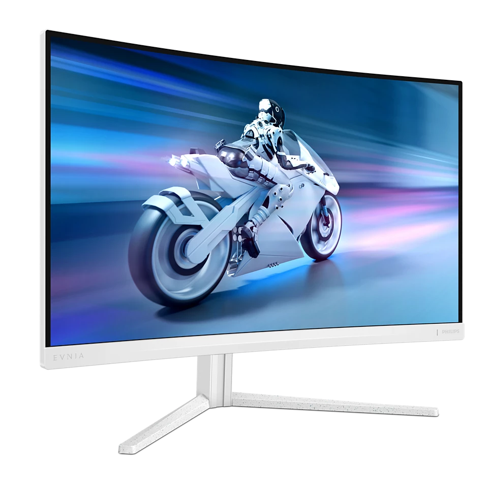 Philips Evnia 27M2C5201L 27 Zoll FHD Curved Gaming Monitor, 180 Hz, 1 ms GtG, FreeSync Prem. (1920x1080, 2x HDMI 2.0, 1x DP 1.4) weiss Displays Produkt Bild 2
