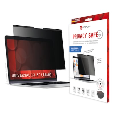 DISPLEX Privacy Safe Blickschutzfilter Universal 13,3", 16:9, Anti-Reflex, Bluelight-Filter, Magnetische Befestigung