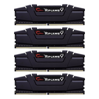 Thumbnail - G.Skill Ripjaws V Schwarz 128GB Kit (4x32GB) DDR4-4000 CL18 DIMM Gaming Arbeitsspeicher