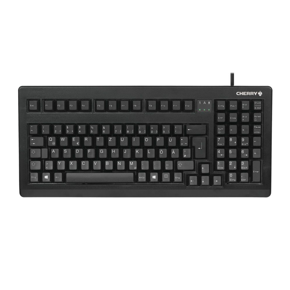 Cherry G80-1800, Kompakte 19" PC-Tastatur USB-Anschluss (inkl. PS/2 über Adapter)