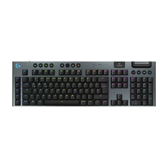 Logitech Gaming G915X Lightspeed Clicky Gaming Tastatur flache, kabellose Gaming Tastatur, schwarz