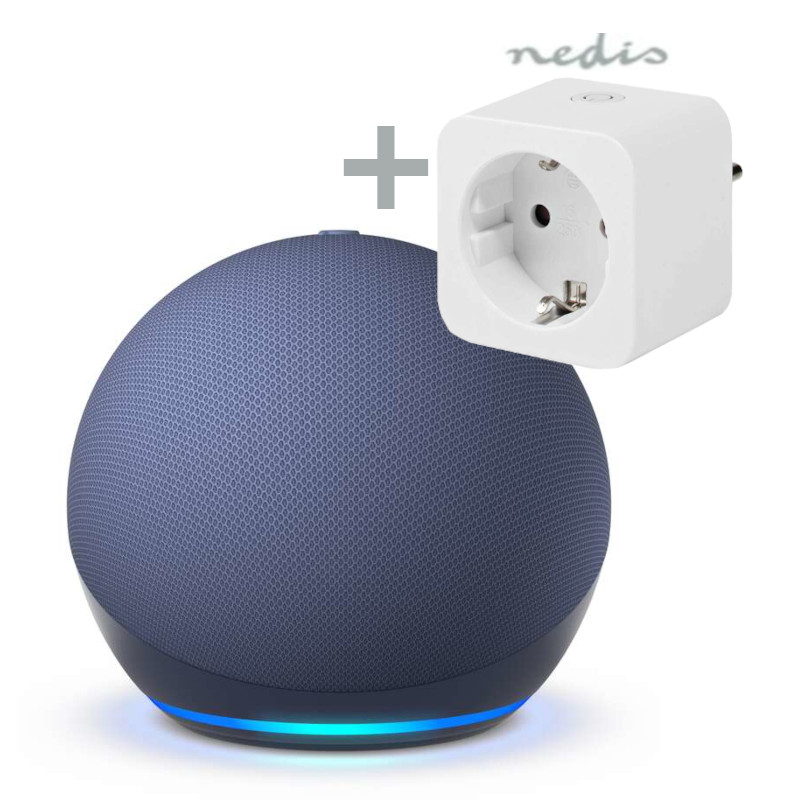 Bundle Echo Dot (5. Gen. 2022), Tiefseeblau + Nedis Smart Plug - Smartlife Smart Stecker, WLAN, Leistungsmesser, 3680 W,...