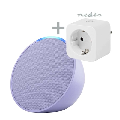 Thumbnail - Bundle Amazon Echo Pop Lavendel + Nedis Smart Plug Kompakter und smarter Bluetooth-Lautsprecher + Smartlife Smart Stecke...