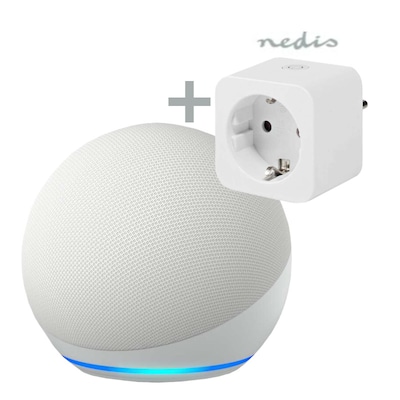 Bundle Echo Dot (5. Generation, 2022), weiß + Nedis Smart Plug - Smartlife Smart Stecker, WLAN, Leistungsmesser, 3680 W,...