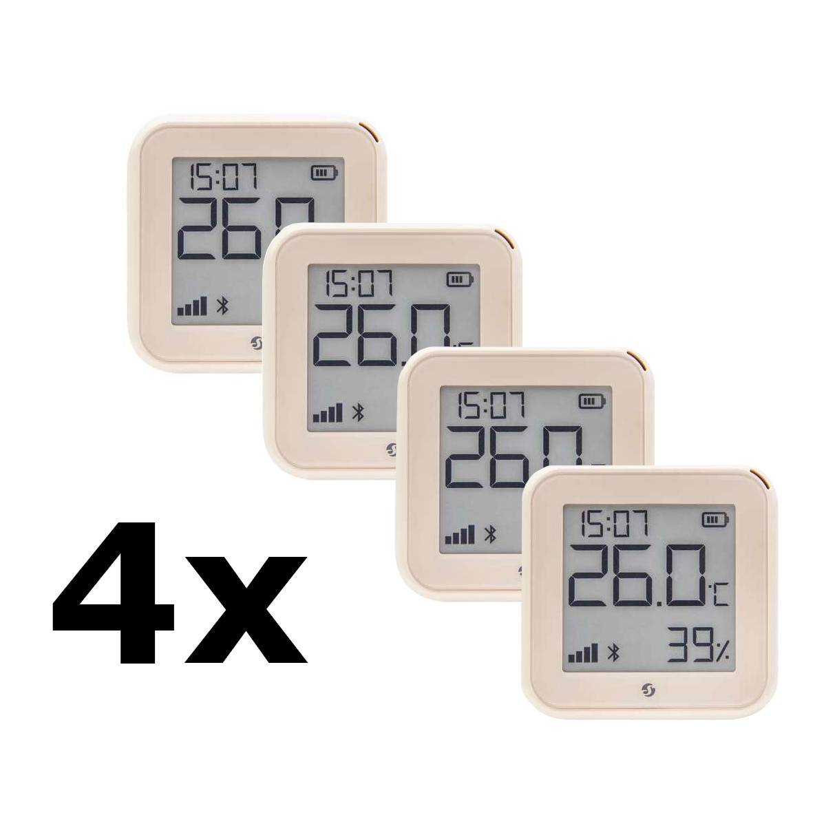Bundle 4x Shelly H&T Gen.3 Temperatur- & Luftfeuchtigkeitssensor - Temperatur und Luftfeuchtigkeitssensor mit WLAN und Bluetooth - in der Farbe "Ivor