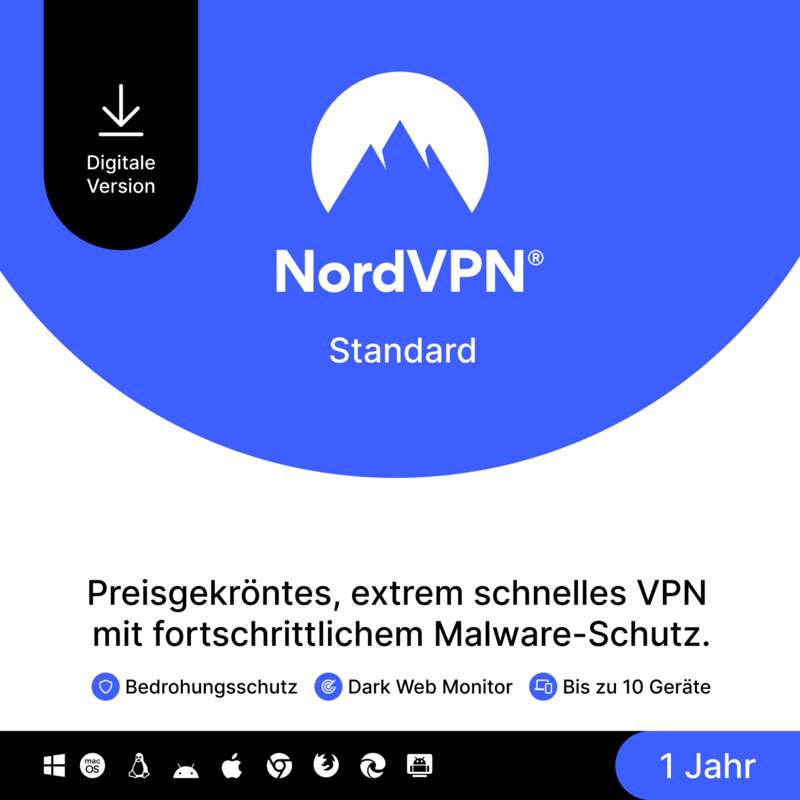NordVPN VPN Service [12 Monate - bis zu 10 Geräte] attach only