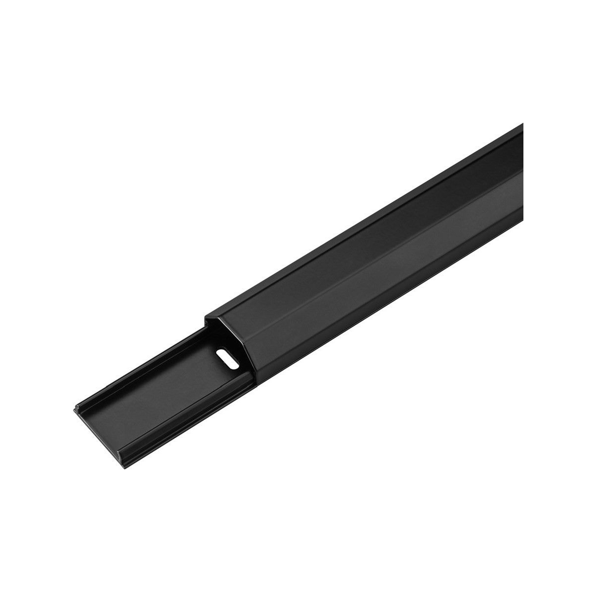 Goobay Halbrunder Aluminium-Kabelkanal - 33mm, Länge 1,1m, Schwarz