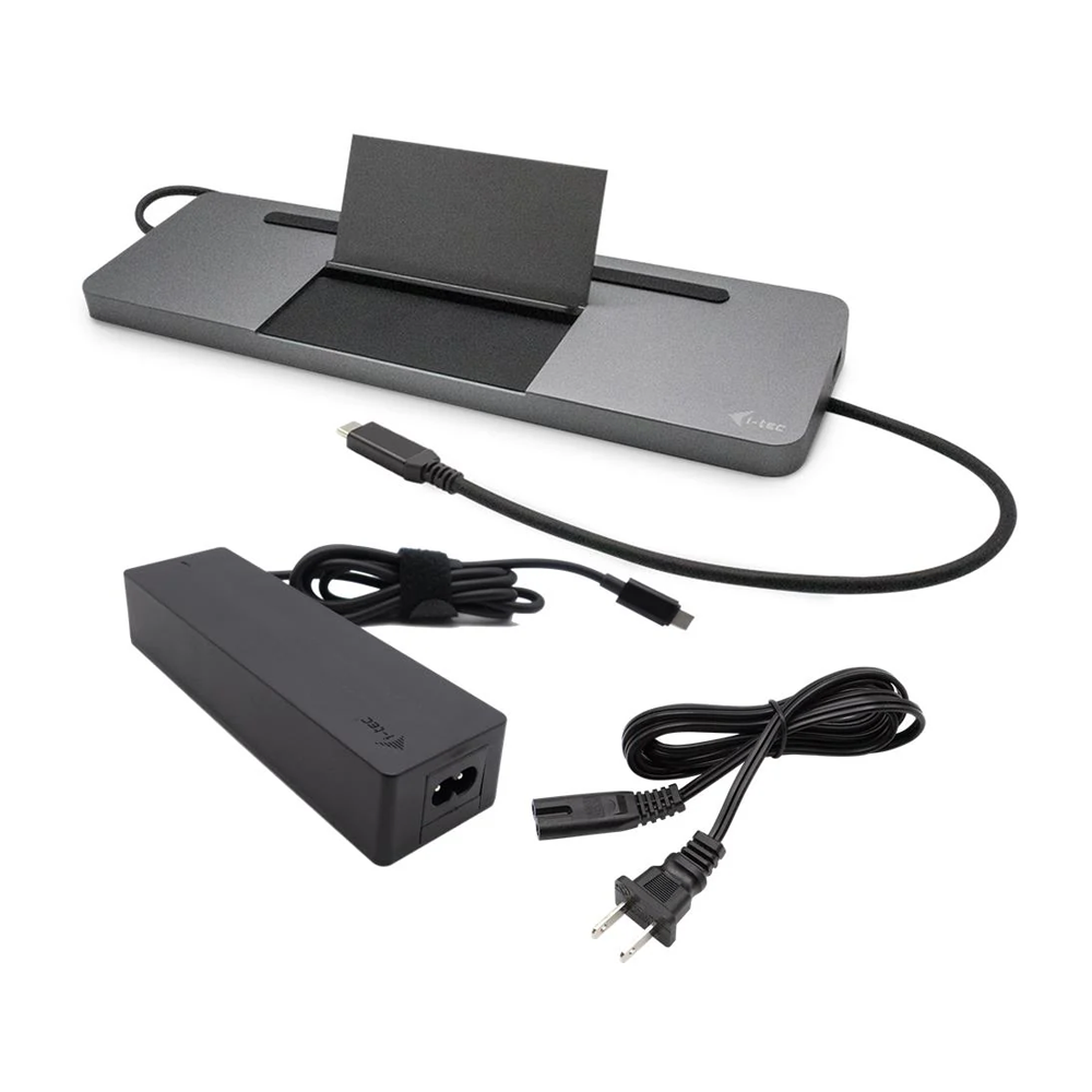 i-tec USB-C Metal Ergonomic 4K 3x Display Docking Station mit Power Delivery 85W + i-tec Universal Charger 100W bundle