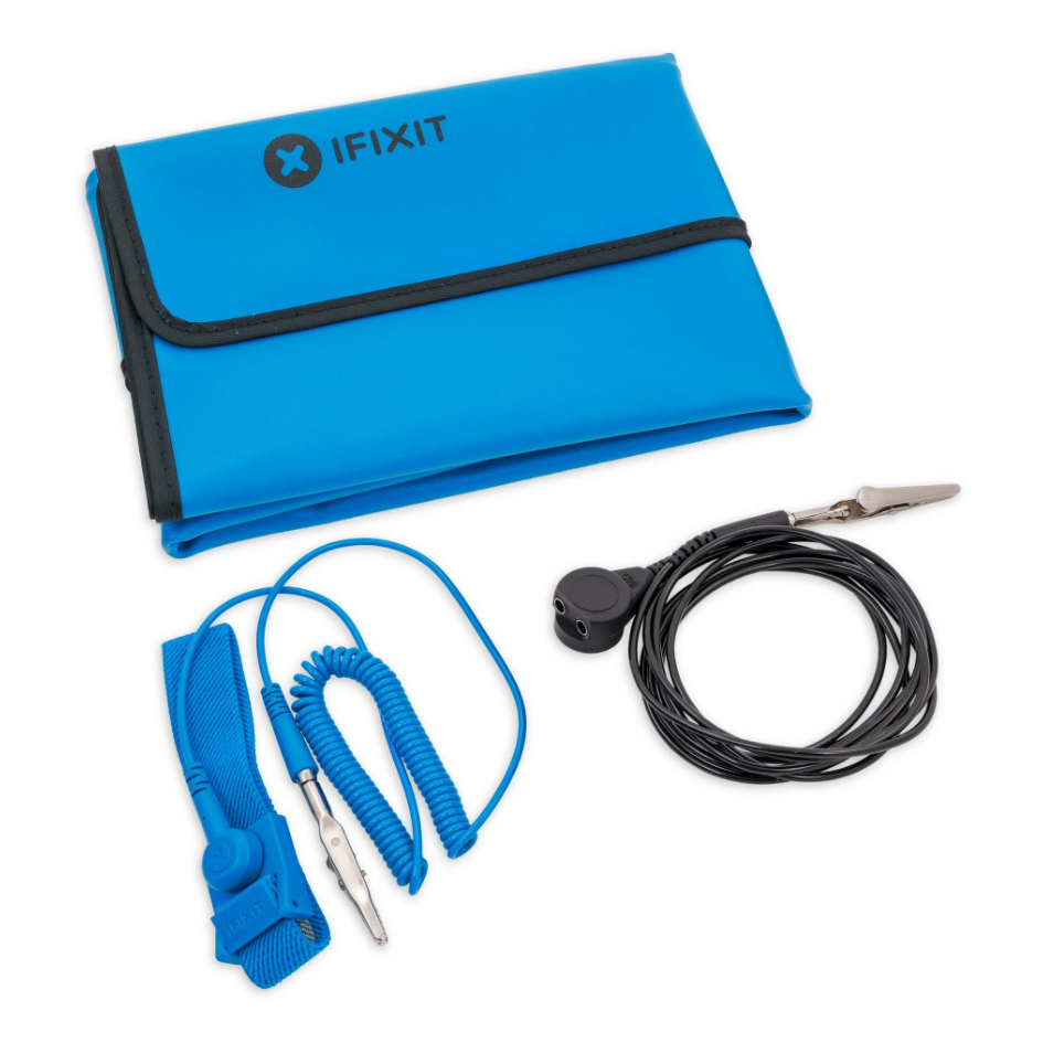 iFixit Portable Anti-Static-Mat Faltbare Antistatik-Matte incl. Erdungskabel und Erdungsarmband
