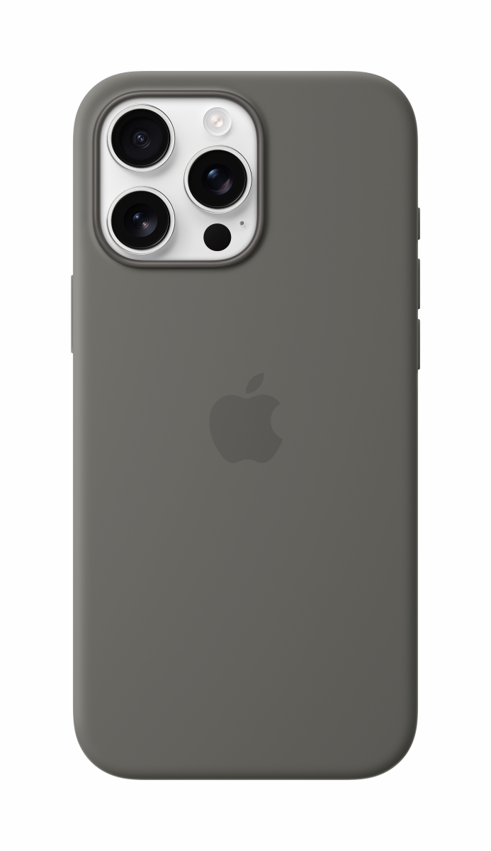 Apple Silikon Case iPhone 16 Pro Max mit MagSafe steingrau
