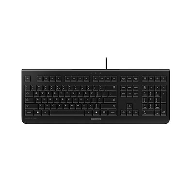 CHERRY KC 1000 Tastatur Schwarz US-Englisch mit EURO Symbol ultraflach, USB, kabelgebunden, Office Keyboard
