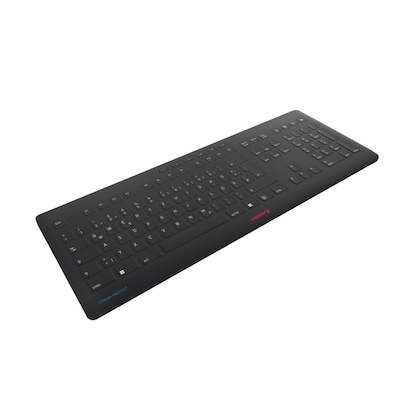 CHERRY Stream Protect Keyboard Wireless schwarz, USB, DE-Layout inkl. Membran, Schutzmembran (Silikon), spritzwassergeschützt, 10 Multimediatasten