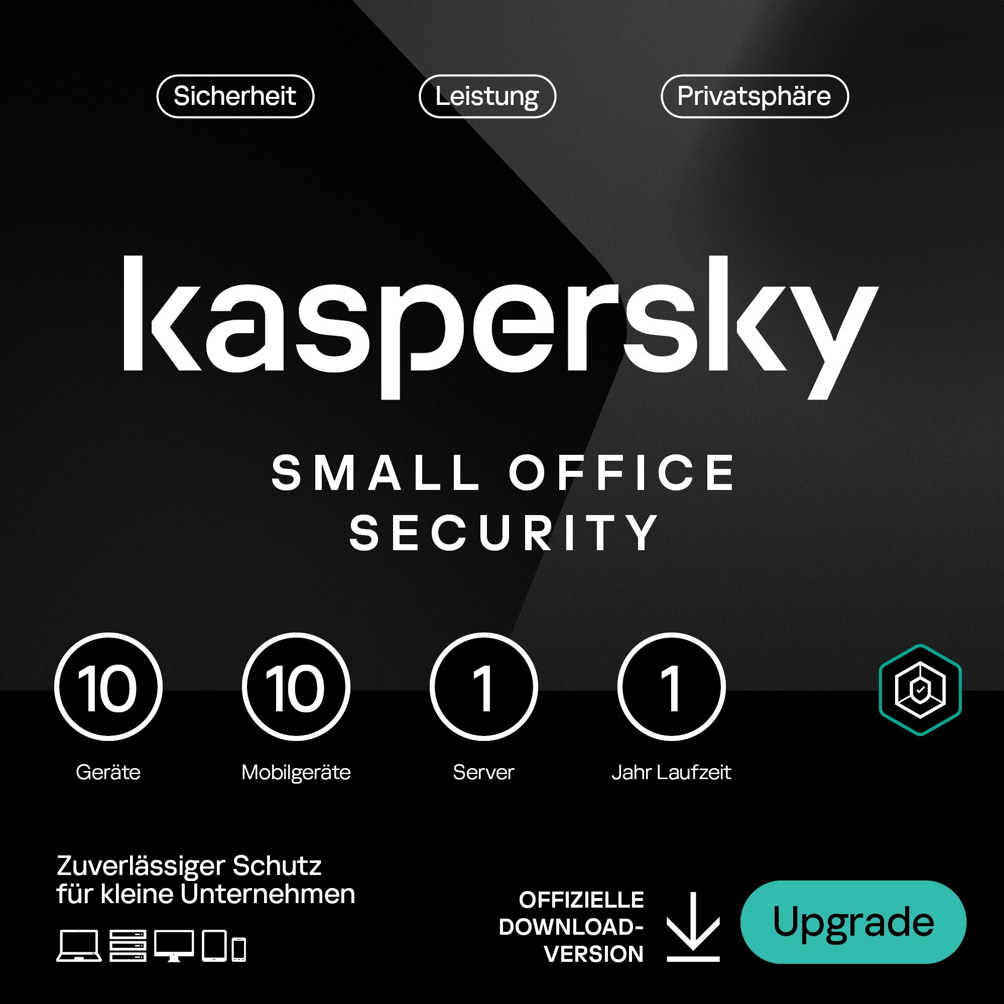 Thumbnail - Kaspersky Small Office Security [10 Geräte - 1 Jahr] Renewal 10 Geräte + 10 Mobilgeräte + 1 Dateiserver - 1 Jahr