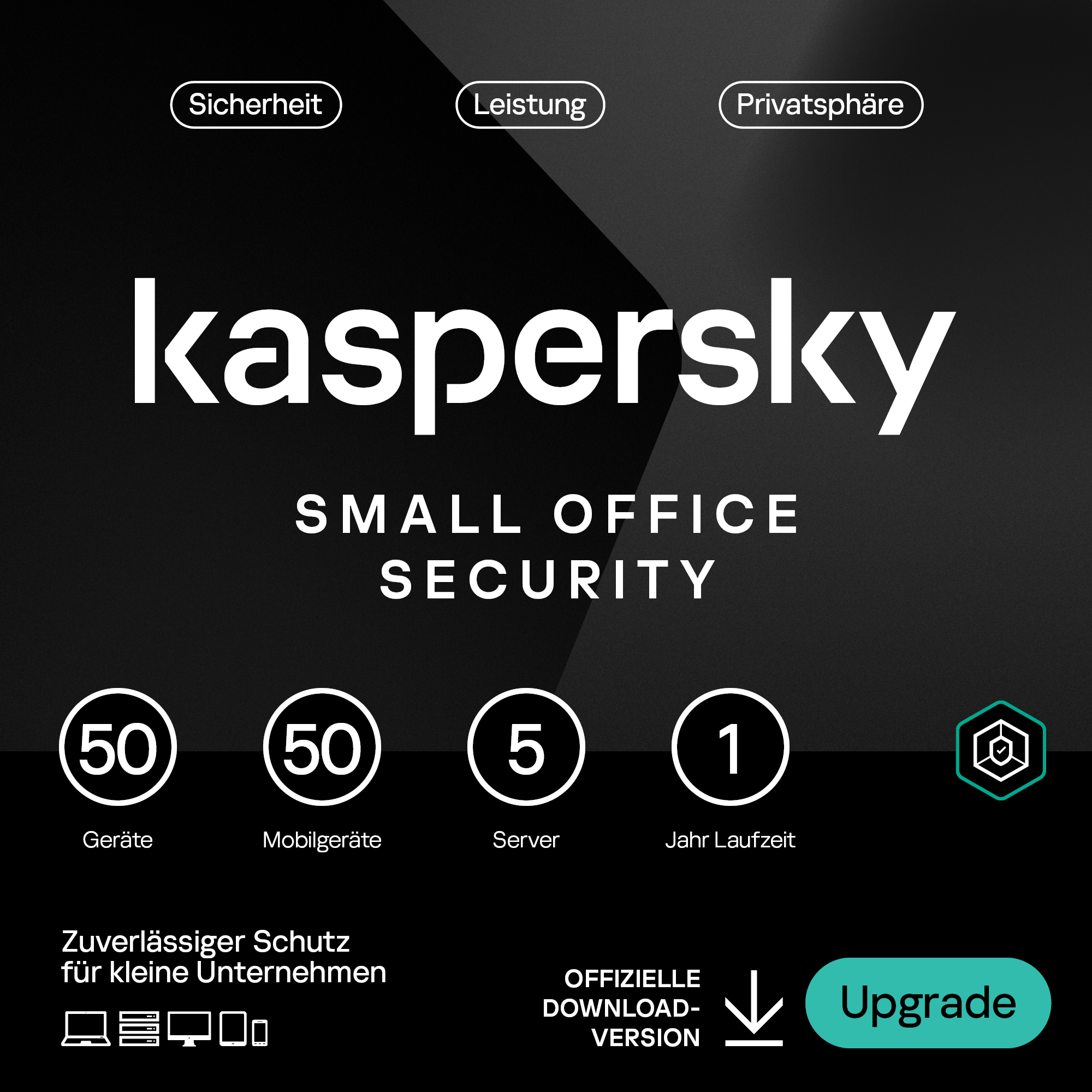 Thumbnail - Kaspersky Small Office Security [50 Geräte - 1 Jahr] Renewal 50 Geräte + 50 Mobilgeräte + 5 Dateiserver - 1 Jahr