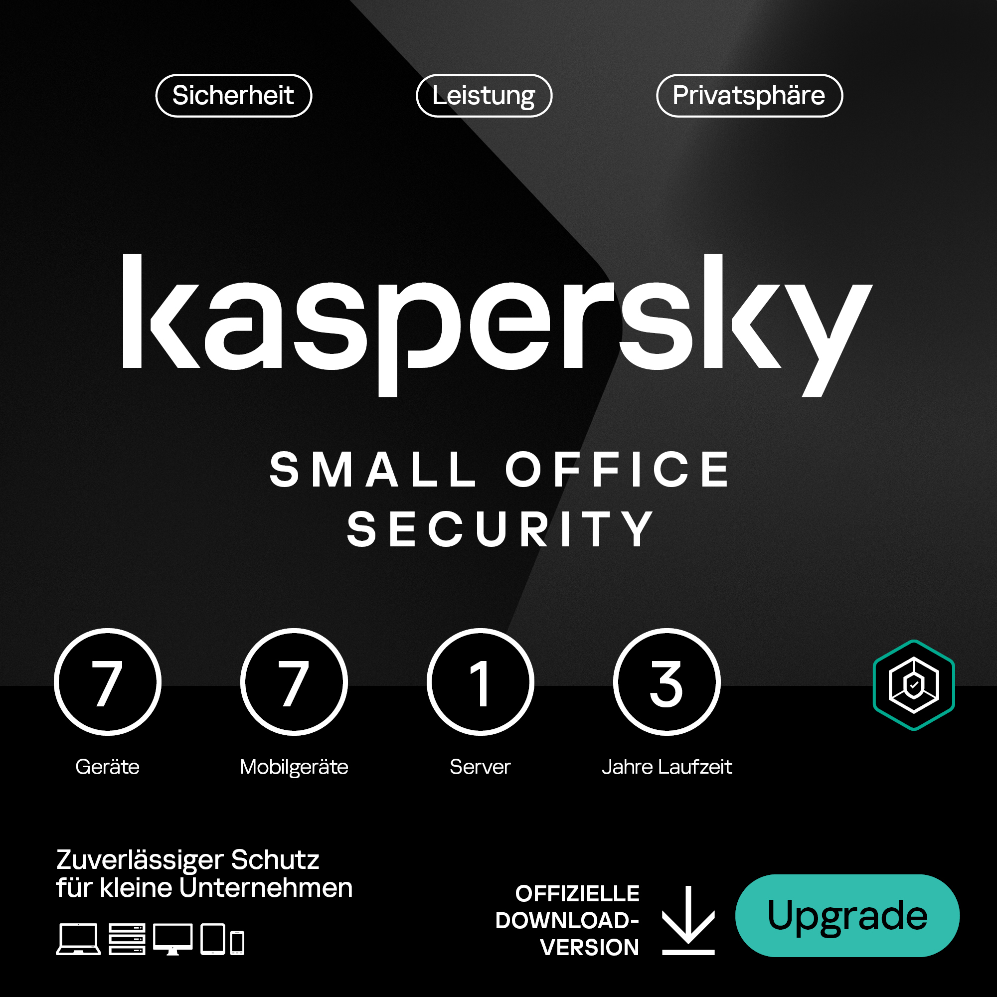 Kaspersky Small Office Security [7+7+1 - 3 Jahre] Renewal 7 Geräte + 7 Mobilgeräte + 1 Dateiserver - 3 Jahre