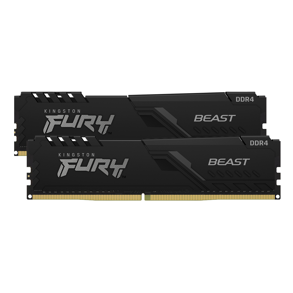 Thumbnail - Kingston FURY Beast Schwarz 32GB Kit (2x16GB, R2) DDR4-3200 CL16 'UDIMM Gaming Arbeitsspeicher