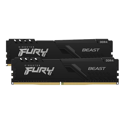 Thumbnail - Kingston FURY Beast Schwarz 32GB Kit (2x16GB, R2) DDR4-3200 CL16 'UDIMM Gaming Arbeitsspeicher