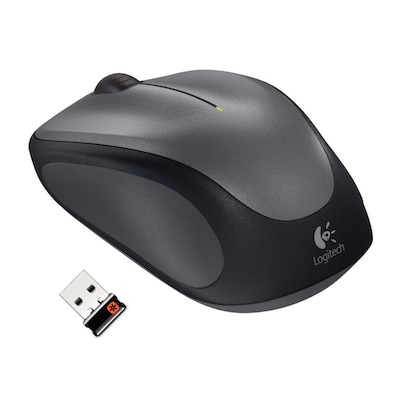 Logitech M235 kabellose optische Maus, dunkelgrau, Logitech Empfänger, bis 25m Reichweite